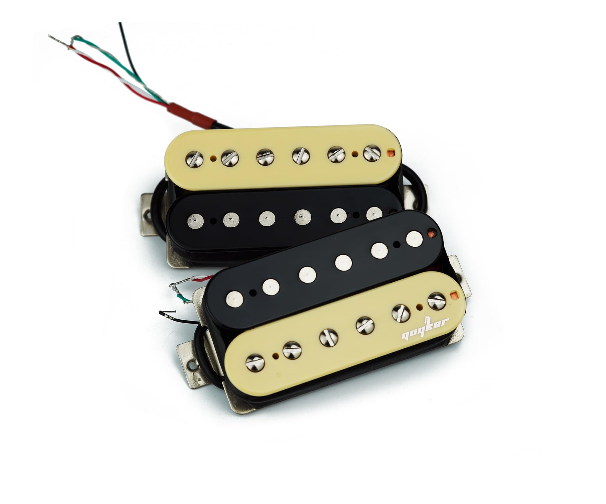 Guyker Pastillas Humbucker para guitarra eléctrica, Alnico 5 cuello/puente de doble bobina abierta, pieza de repuesto, HBA5-BKIV