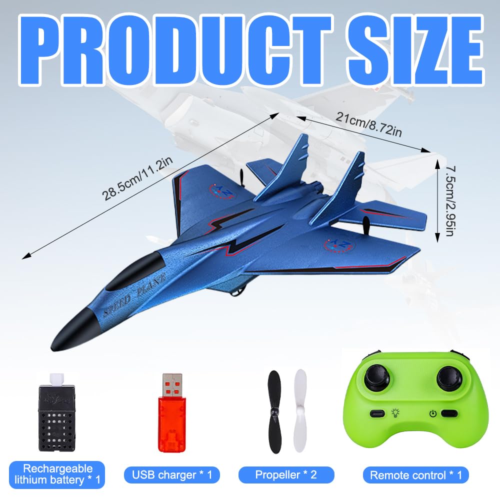 RC samolot 2CH, 2,4 GHz, zdalnie sterowany samolot, zabawka styropianowa ze światłem LED, zdalnie sterowany samolot z pilotem zdalnego sterowania i ładowaniem USB, samolot RC dla dorosłych