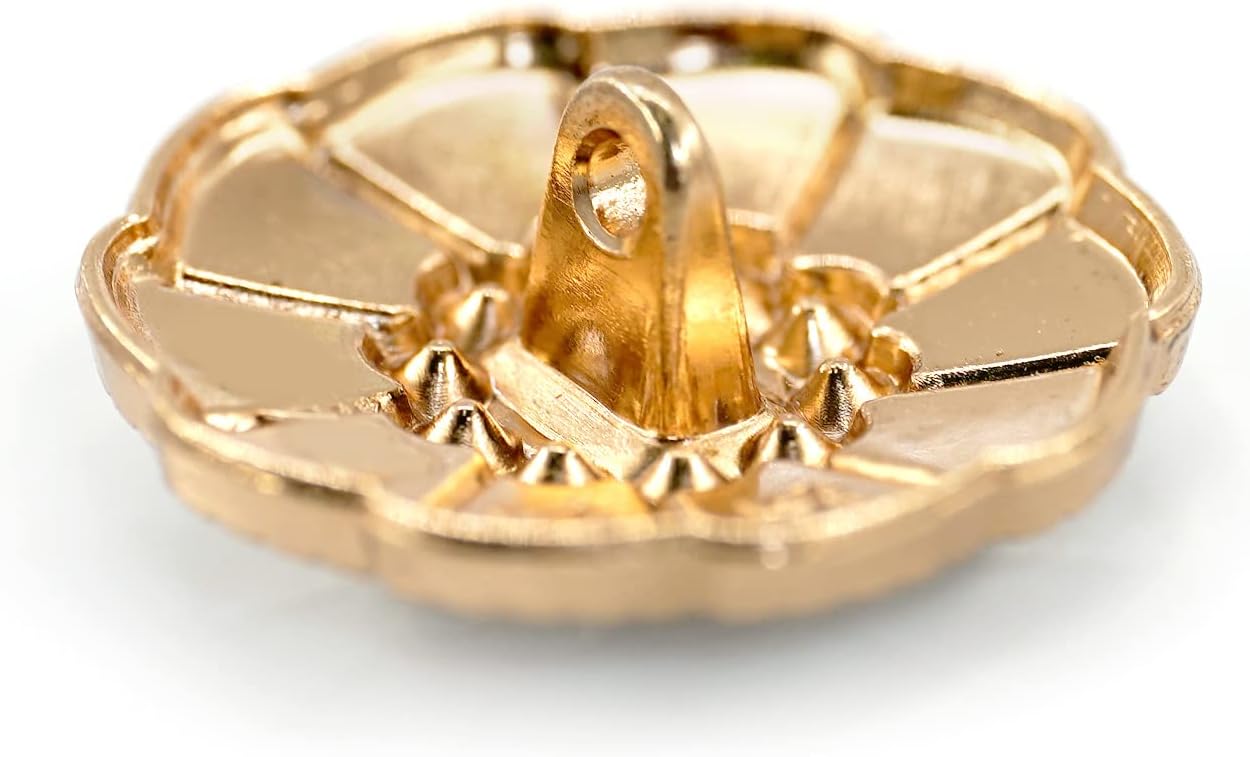 20 pcs Flower Shape White Enamel Petals with Rhinestones Metal Sewing Coats Shank Buttons -25mm -1" - Image 5