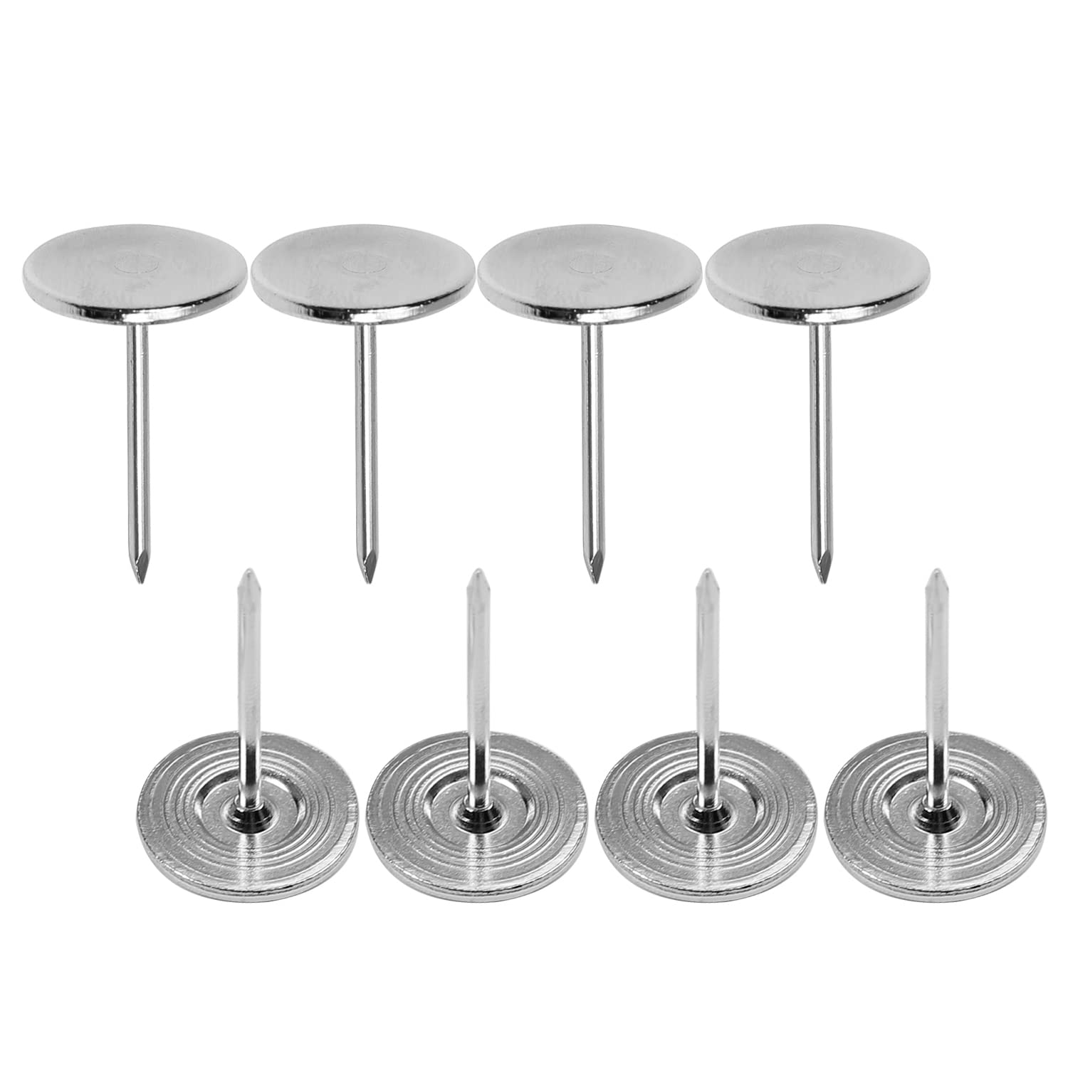 MroMax 200PCS Upholstery Nail Caps - 0.63x0.98 Inch Flat Head Furniture Decoration Nails, Silver 4 thumbnail image