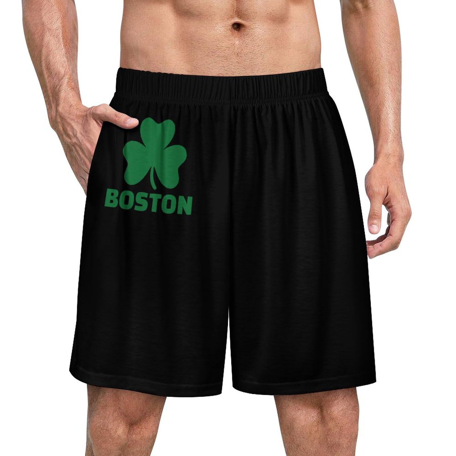 Boston Shamrock Men's Pajama Shorts Lightweight Lounge Pants Pj Bottoms Sleep Pants XL