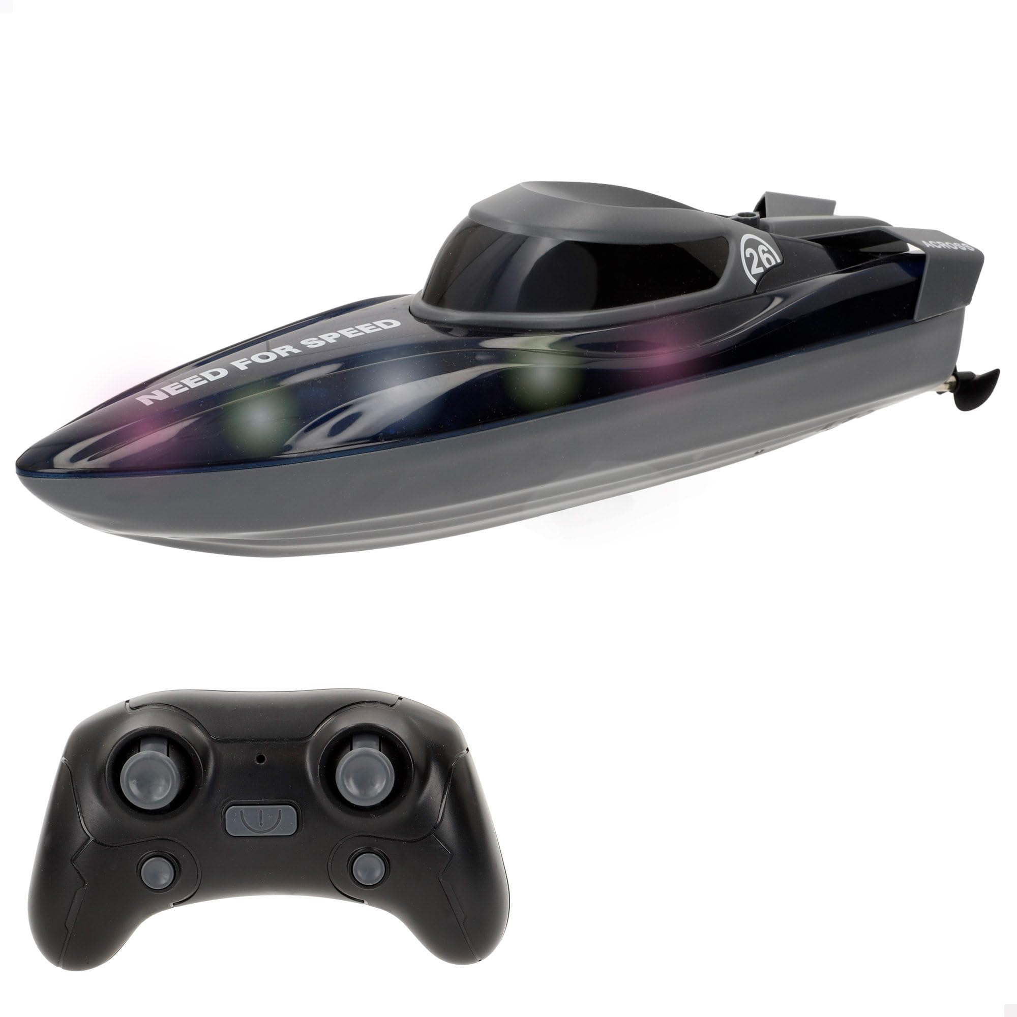 ColorBaby Speed & Go Lancha teledirigida, Giros 360º, Incluye luz, Mando a Distancia Sumergible, Alcance 25 Metros, Velocidad 7 km/h, Juguete para niños 4 años, Juguetes RC (39732)