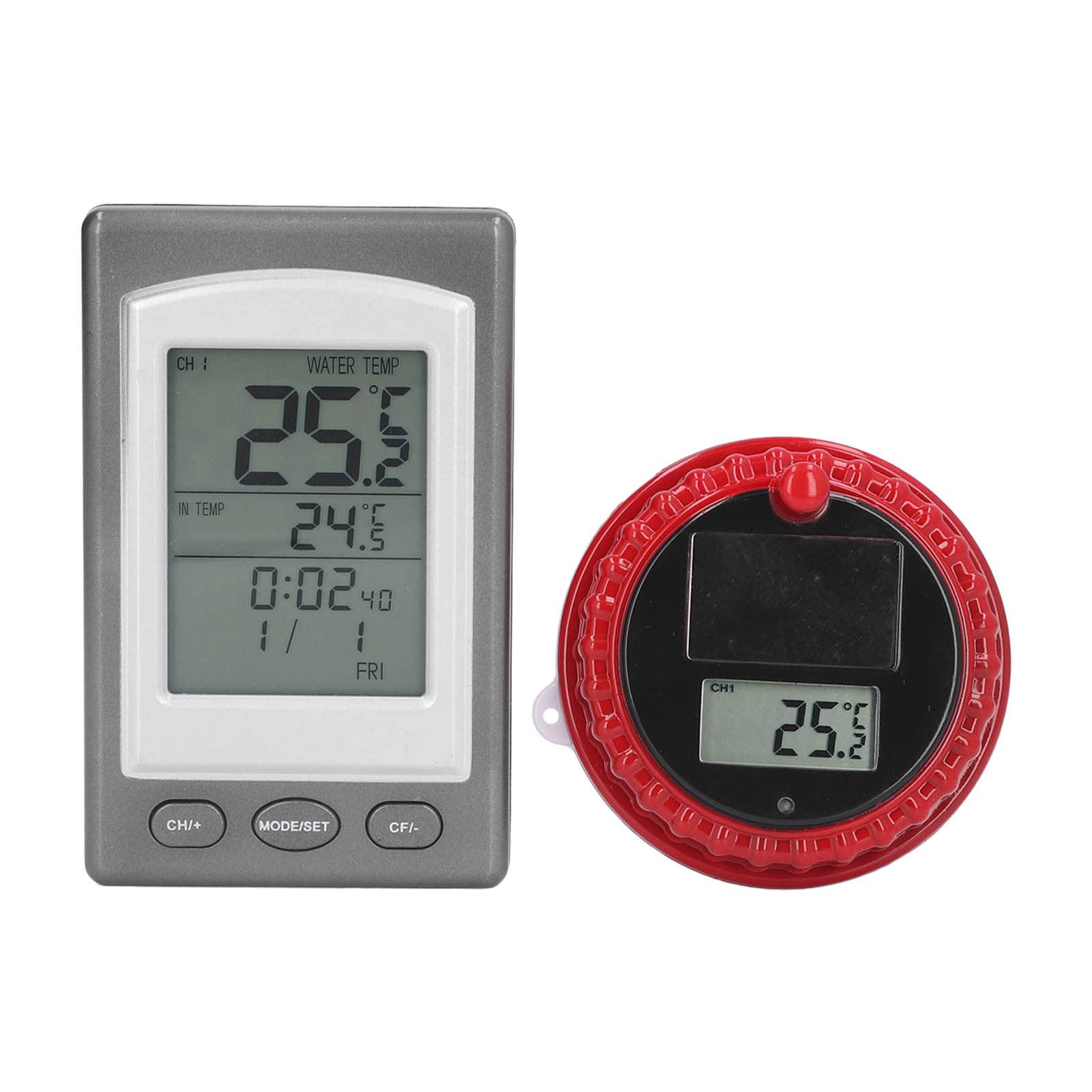 Alvinlite Termometro per Acqua Wireless a energia Solare Galleggiante con Display LCD per Piscina per Uso Domestico Spa Garden Pool