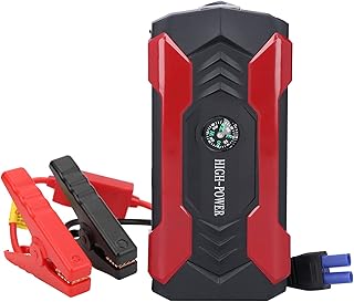 Démarreur de batterie de démarrage, 600A Peak 20000mAh 4USB Output Starter de voiture portable avec lampe de travail à LED, (moteur diesel jusqu'à 12V 6L / 4L) Démarreur de batterie de voiture(EU)