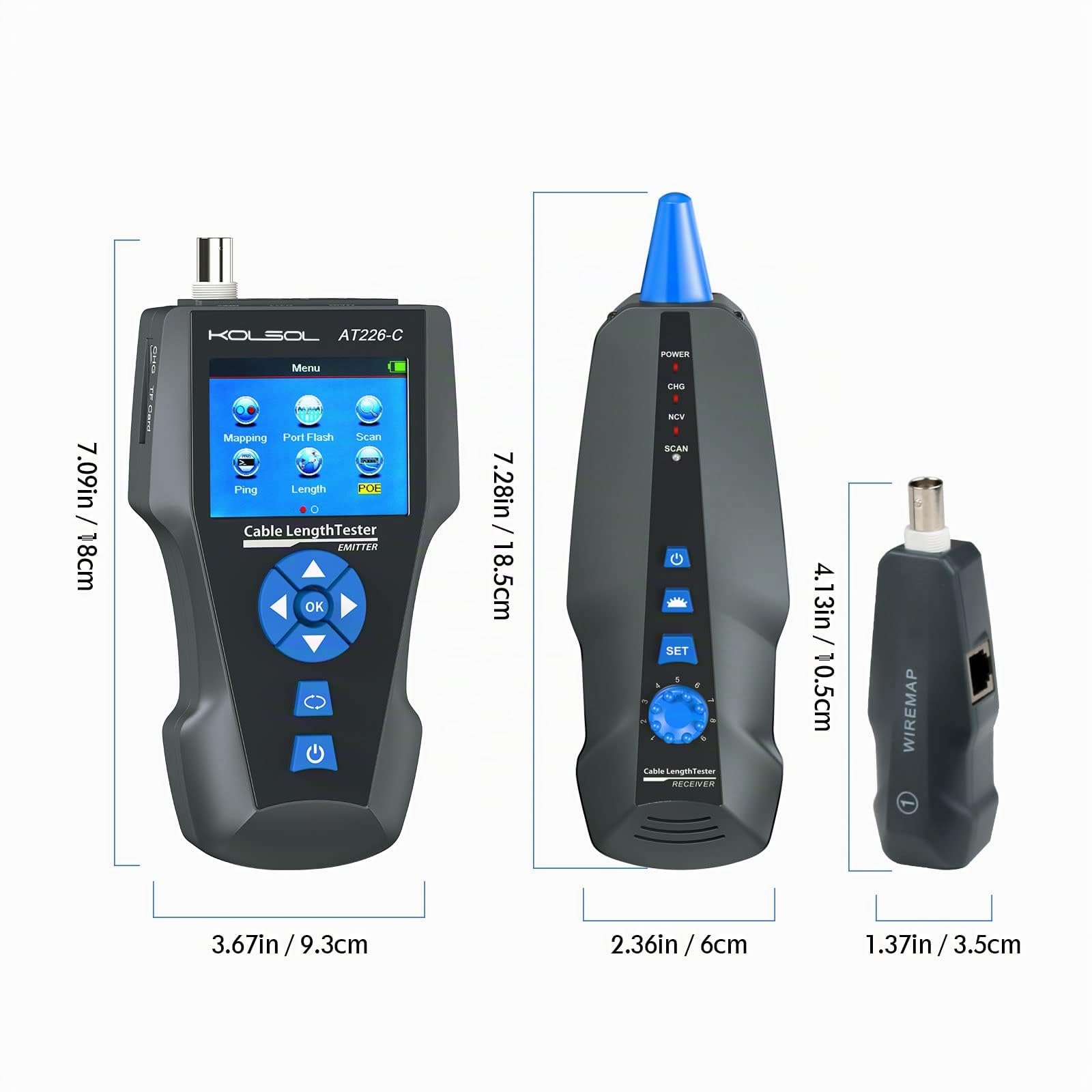 Testeur de câble réseau, NF-8601S TDR multifonction LCD Longueur de ligne Testeurs de point d'arrêt Testeurs RJ45/RJ11/BNC