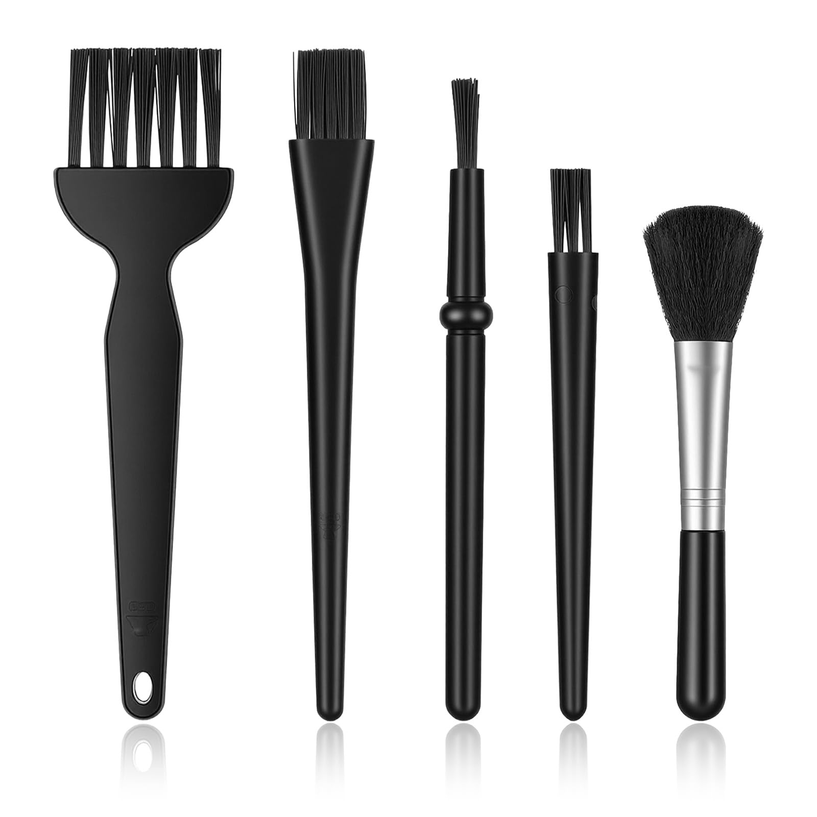 Lot de 5 brosses ESD antistatiques - Kit de nettoyage pour PC - En nylon - Petit clavier - Pour clavier, carte de circuit imprimé, cartes mères - Brosse de nettoyage pour ordinateur portable