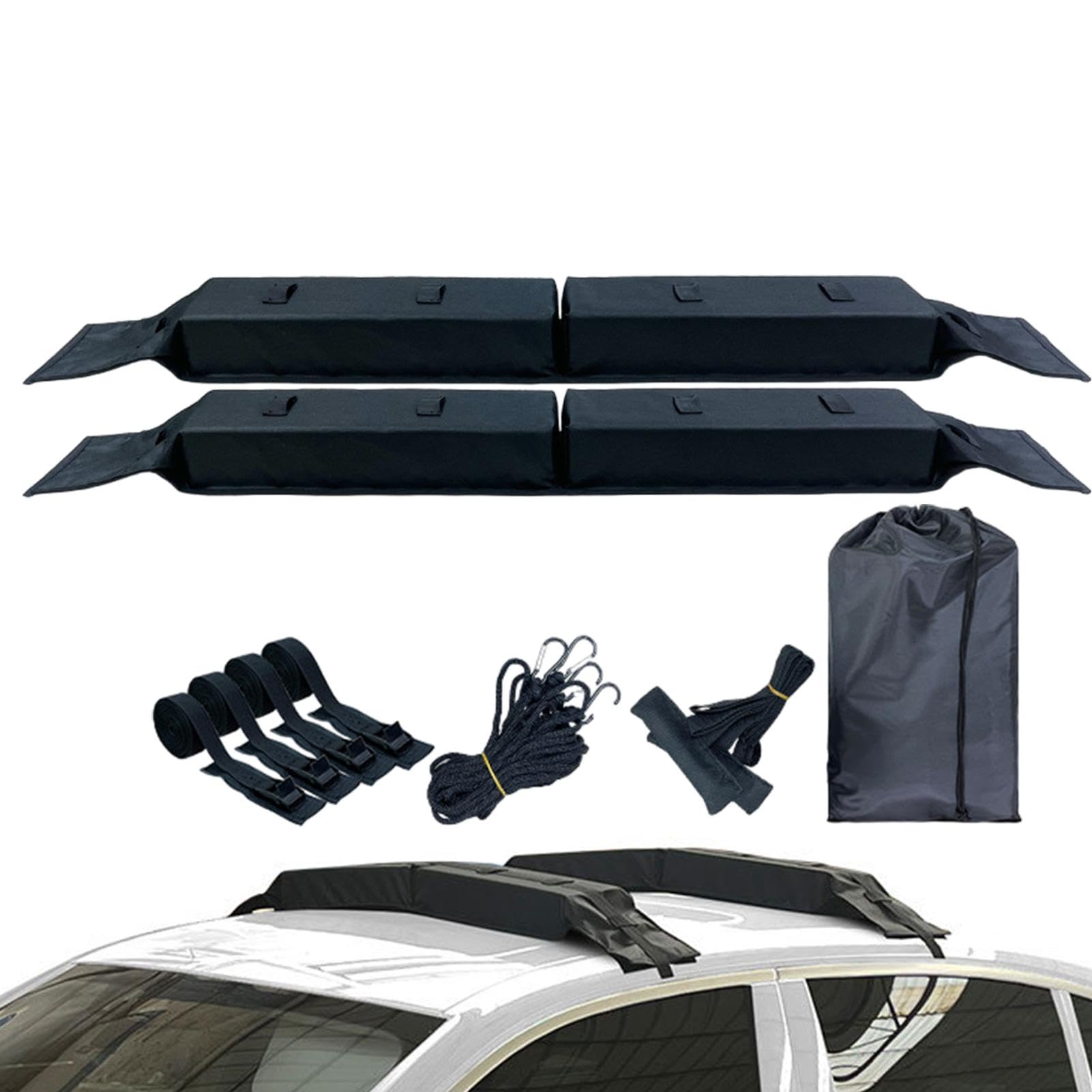 Portapacchi per auto,Portapacchi per auto | Portapacchi antiscivolo in | tessuto Oxford in schiuma EVA per auto - portabagagli Portapacchi per auto con borsa per tavole da surf, kayak, canoa
