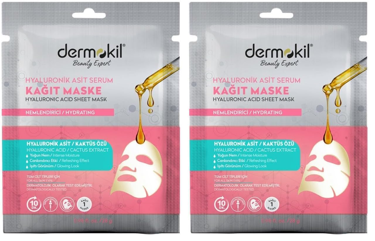 DERMOKİL Hyaluronik Asit Serum Kağıt Maske 23 gr 2li paket