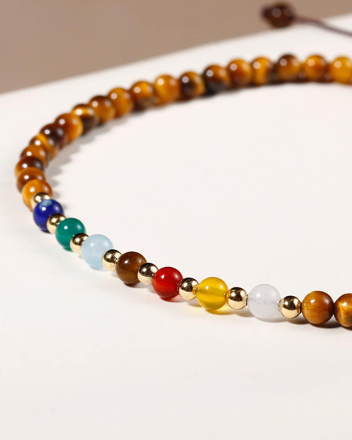 Jewever 7 Chakra Ankle Bracelets for Women Beach Foot Healing Crystals Lava Rock Essential Oils Diffuser Worry Stone Energy Balancing Meditation Yoga gifts - Image 6