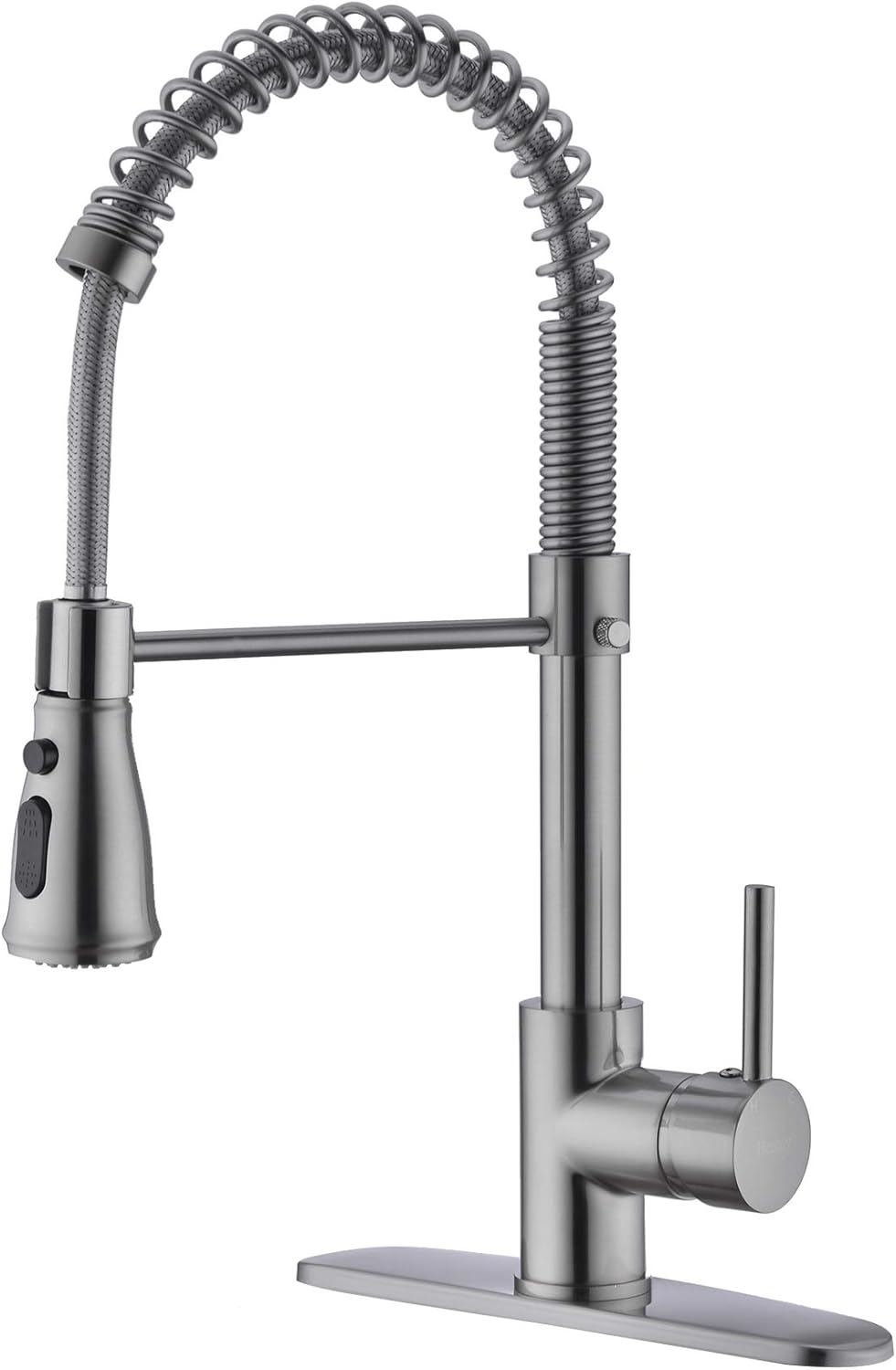 🛒 Flаѕh Sаlе Heouty Faucet, Single Handle Kitchen Faucet with Pull Out Sprayer, 360 Degree Spring Kitchen Sink Faucet, Commercial Kitchen Sink Faucet (Brushed Nickel 9109D)