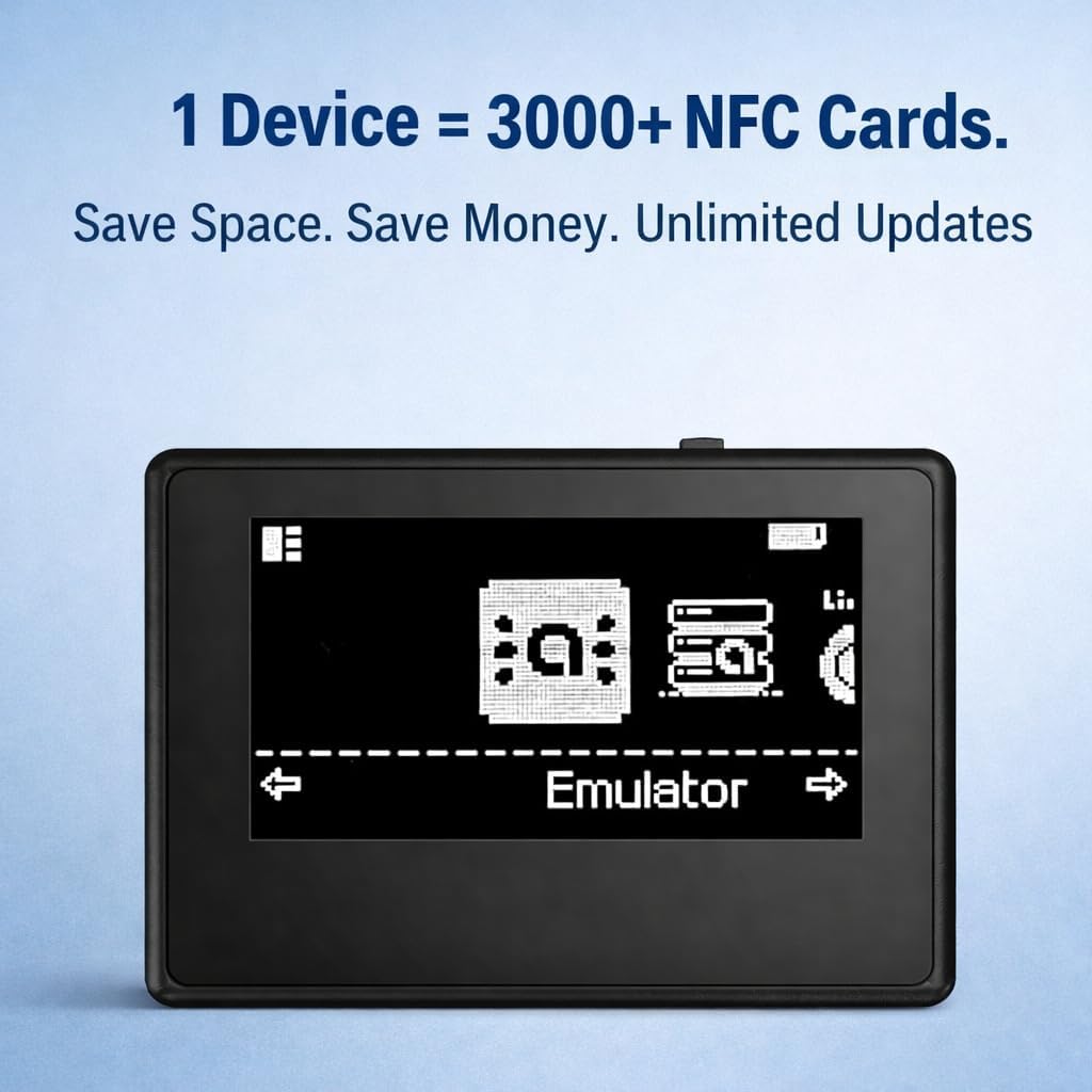 NFC Tag Emulator Compatible with Switch 1 & 2, Stores 3000+ NFC Data Entries, 1.3" Screen, Auto UID Regen & Unlimited Scan for 60+ Switch Games, Rechargeable