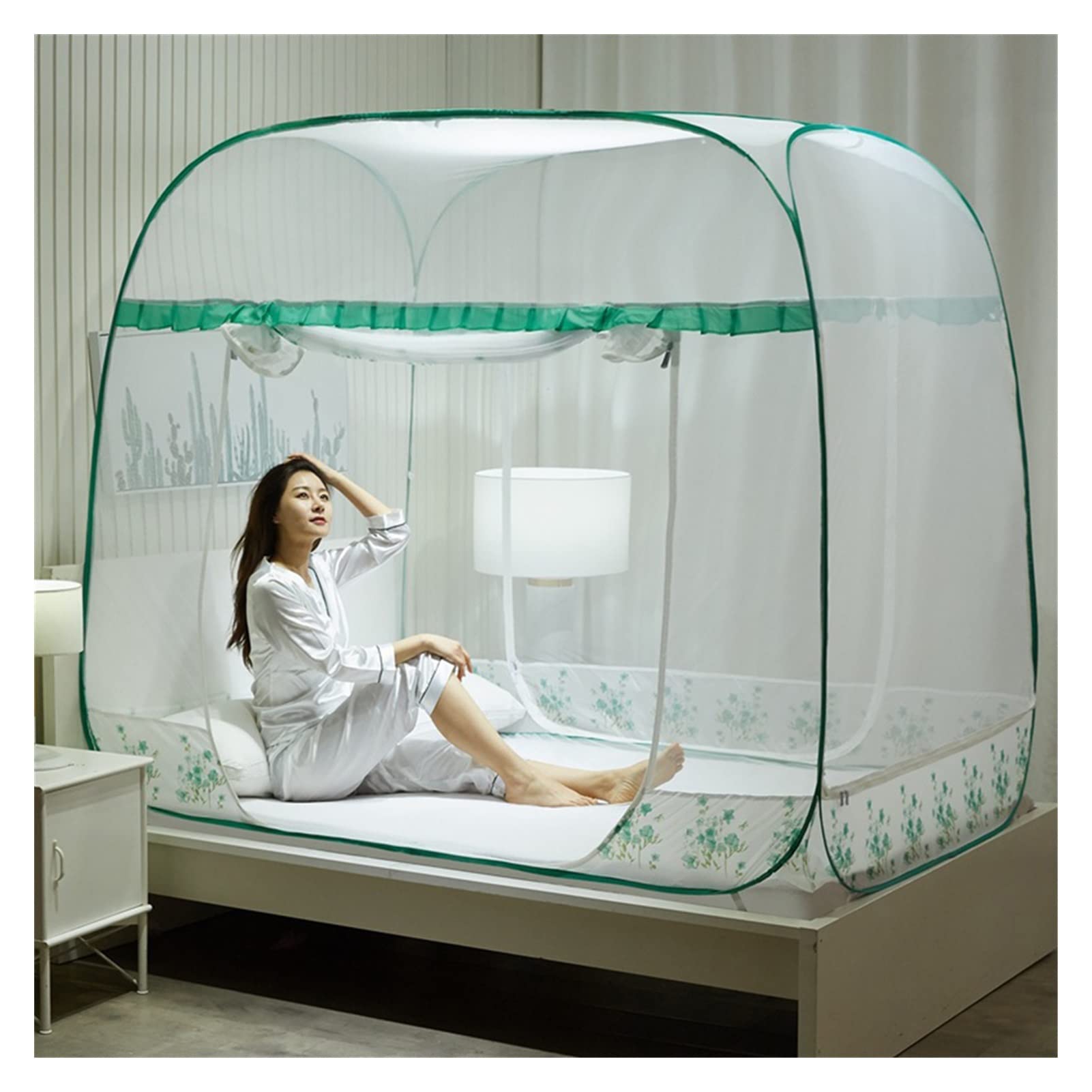 DXTFDHB Installation-Free Mosquito Net Yurt Household Double Bed Dormitory Single Outdoor Folding