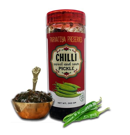 Chilli Sweet and Sour Pickles, 300 gm, Handcrafted with Zero Preservatives, No Artificial Colors and Flavors