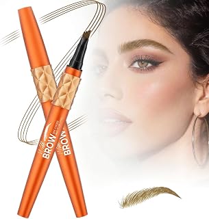 2026 New Waterproof Microblading Eyebrow Pen for Women, Natural Hair-Like Strokes, 4-Tip Precision, Smudge-Proof & All-Day Wear, No Dry Out，Light Brown