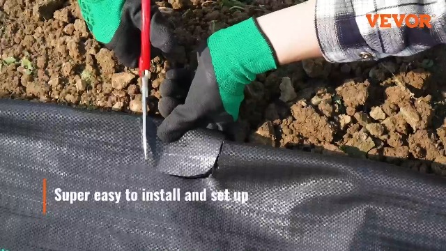 VEVOR Weed Barrier Landscape Fabric 4ft X 50ft – Woven Ground Cover For Vegetable Beds & Weeded Areas