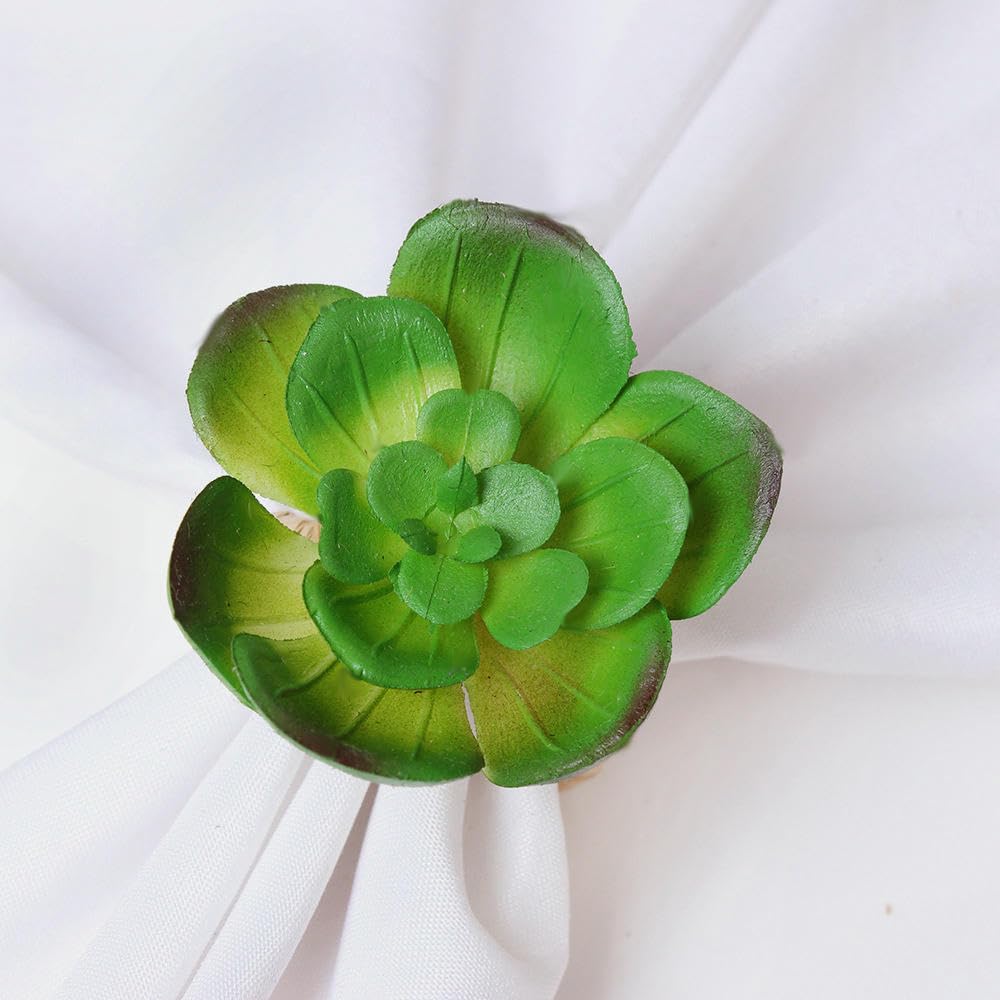 Rond De Serviette en Métal Lot de 60 Ronds De Serviette Succulents Verts Parfaits pour Les Mariages Les Hôtels Les Anniversaires Les Réunions De Famille Et Les Fêtes d'anniversaire