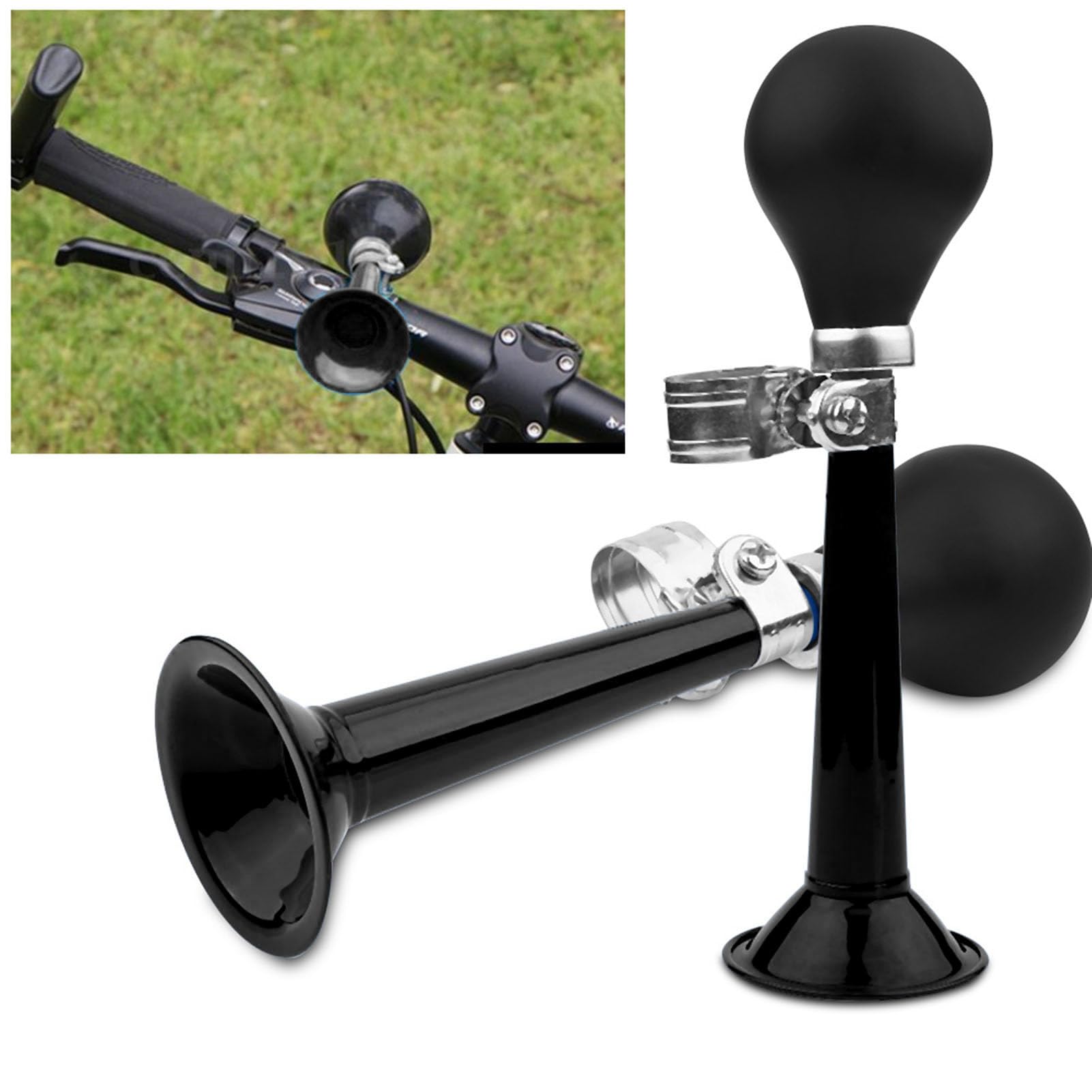 Clacson per Bici Classico Tromba D'aria 2,2 Pollici Air Horn in Gomma per Manubrio Bicicletta