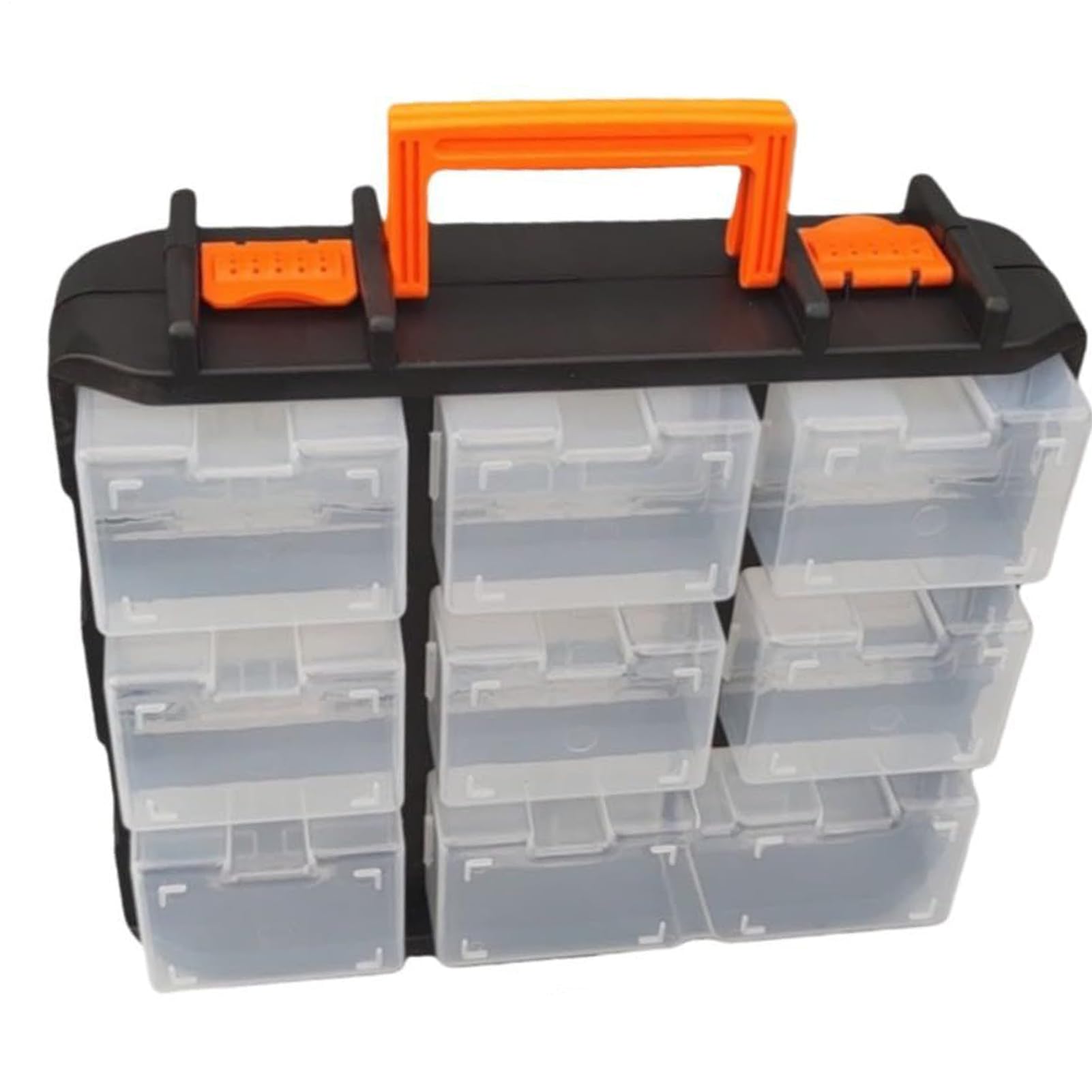 Generisch Kleinteile Organizer Box mit 16 herausnehmbaren Fächern | Transparente Werkzeugbox Für Bauteile Und Zubehör für Schrauben Nägel Bolzen Perlen Spielzeug Angelzubehör Puzzle Bausteine