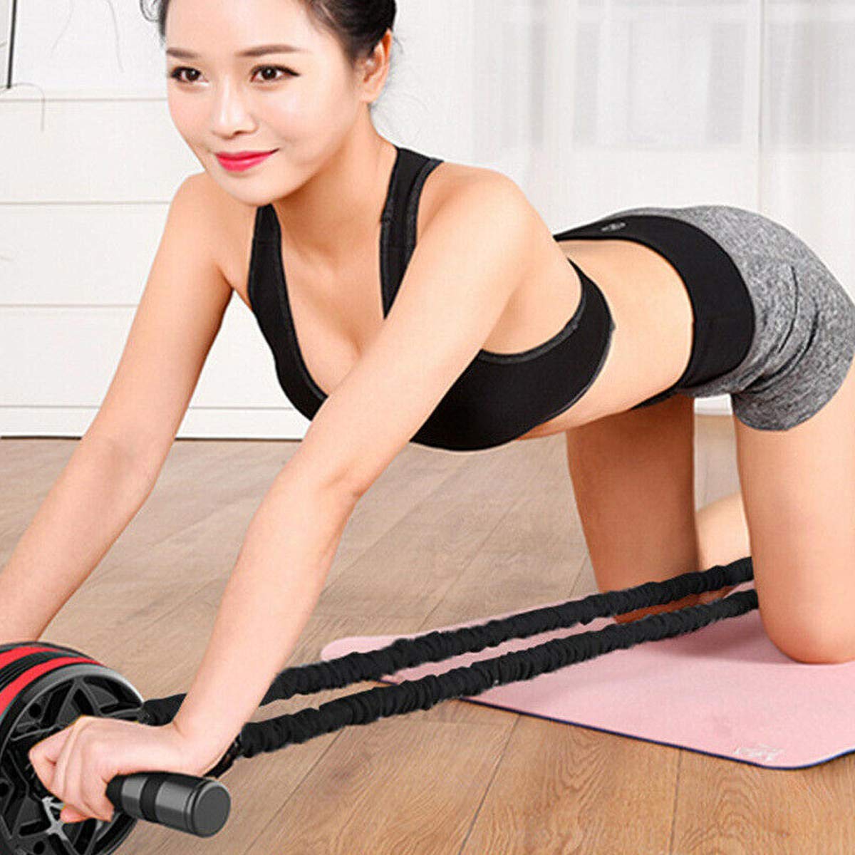 2 Fascia Elastiche Di Resistenza Per Ruota Addominale | Corda Ausiliaria In Lattice Per Allenamento Fitness