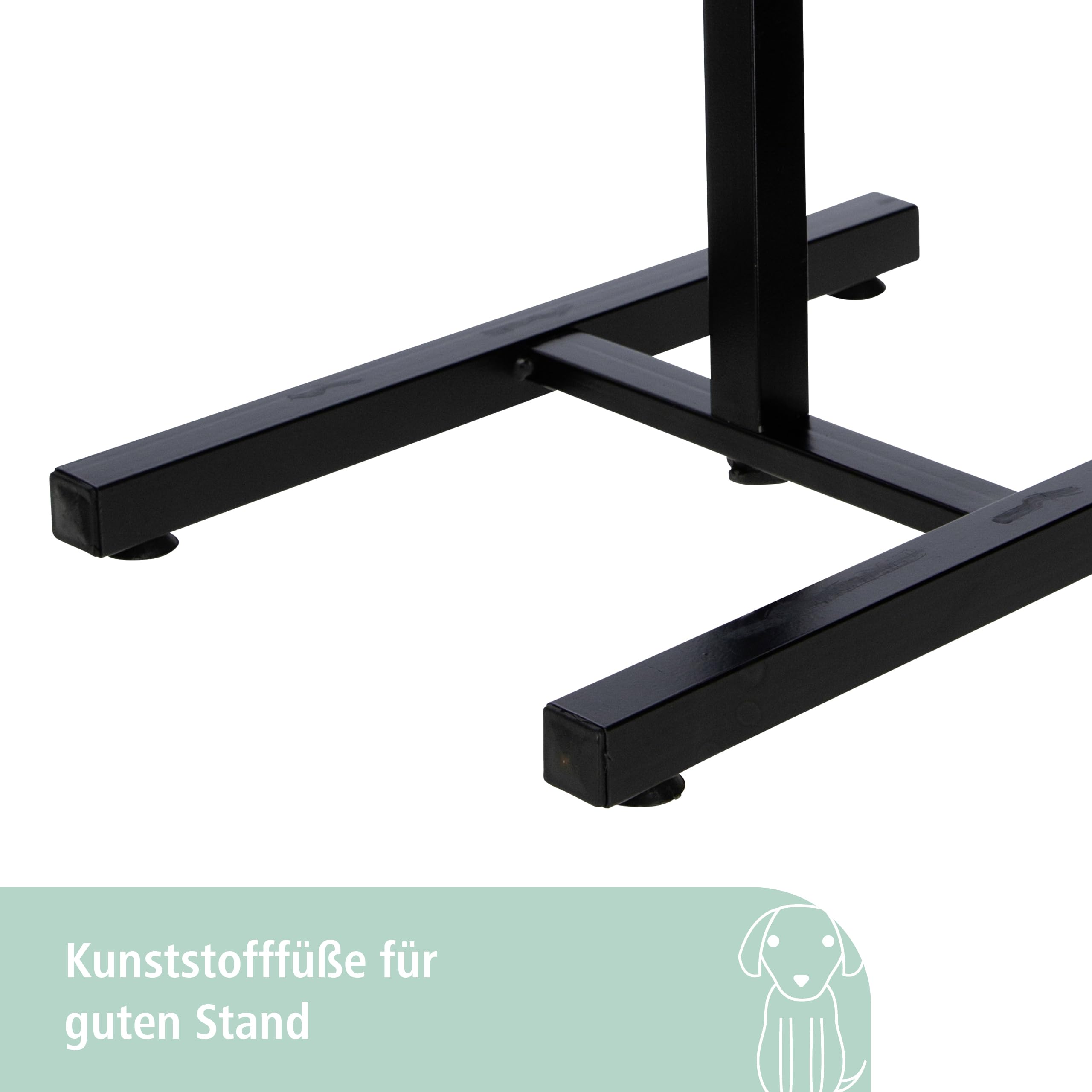 Kerbl Pet Futterbar, Hundenapf, schwarz, 54x27x43cm, 2x1800ml, Stahlgestell, Hunde, 2X Edelstahlnapf, stufenlos höhenverstellbar, erhöhter Futternapf