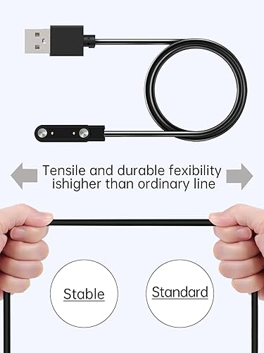 Miniatura 4 de WUNIAK Paquete de 2 cables de carga para relojes inteligentes VKAROOD KC88 para hombres y mujeres, cable de carga USB magnético de repuesto
