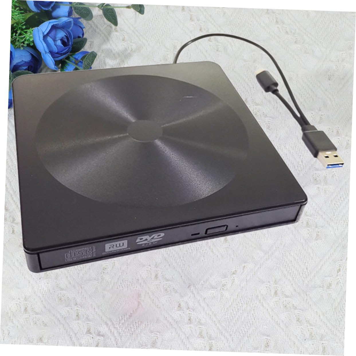 jojofuny Masterizzatore Dvd Esterno Typec Nero USB 3.0 Unità Ottica Abs per Desktop e Laptop senza Necessità di Driver Multi Funzione