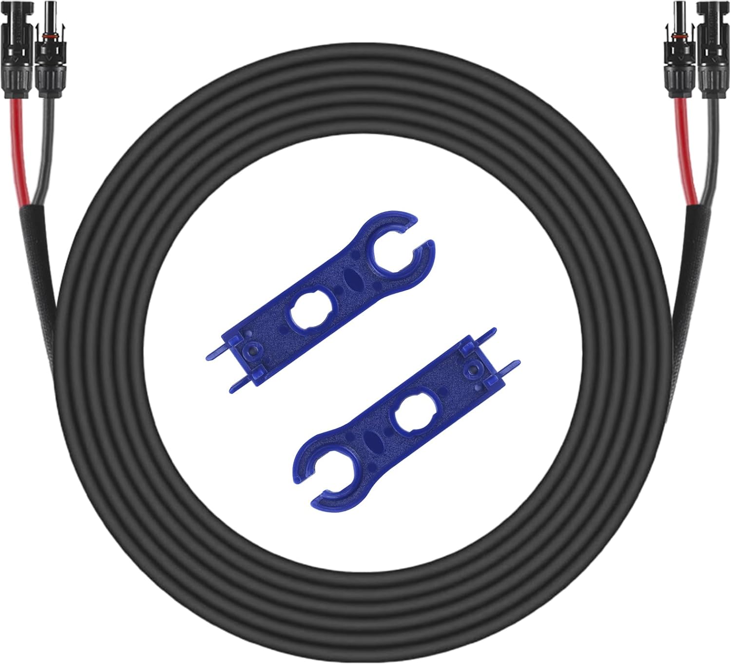 MUYI 20FT 10AWG(6mm²) Solar Extension Cable, Assemby with Female and Male Solar Panel Connector (2PCS Solar Cable 10 Gauge Wire + 2PCS Spanner Wrench)