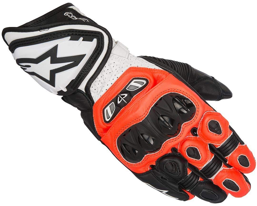 Alpinestars - Motorcycle gloves - Alpinestars Gp Tech Black Red Fluo White