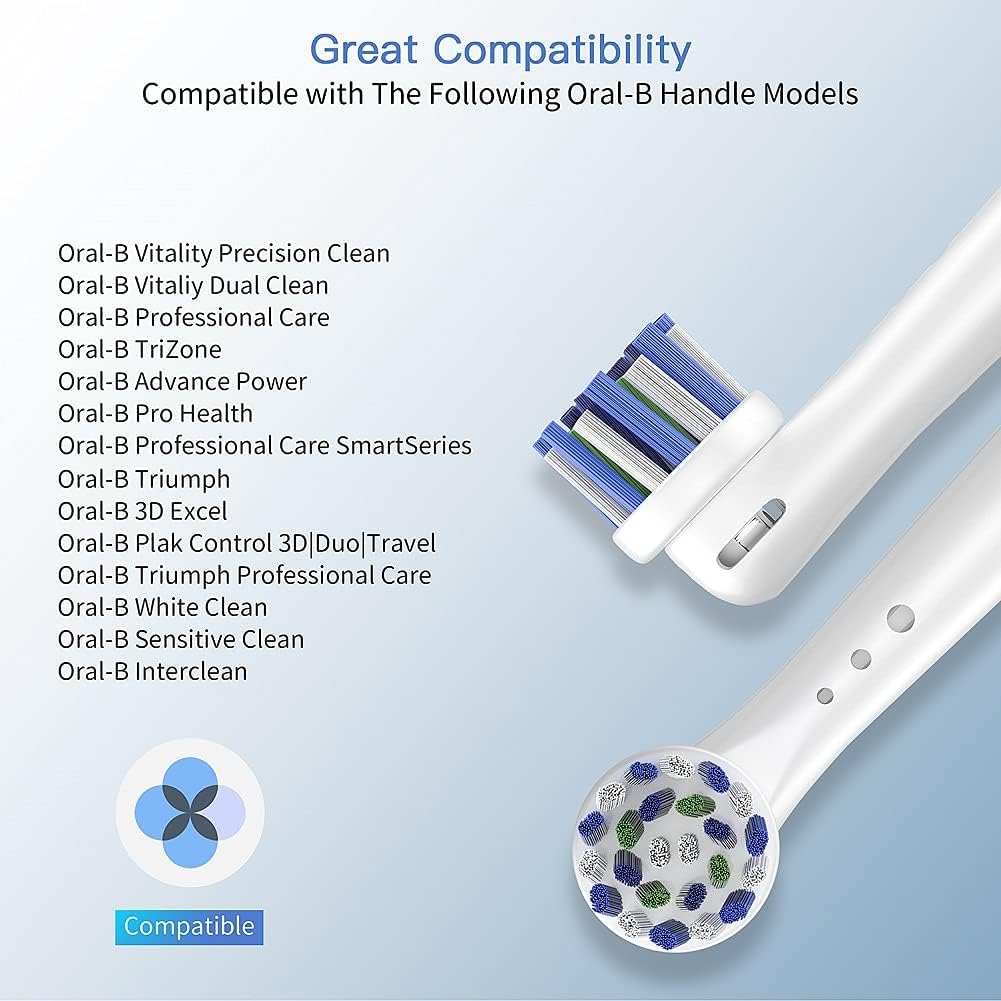Replacement Toothbrush Heads for Oral B Braun, 12 Pack Professional Electric Toothbrush Heads, Precision Clean Brush Heads Refill Compatible with Oral-B 7000/Pro 1000/9600/ 5000/3000/8000 (12pack)
