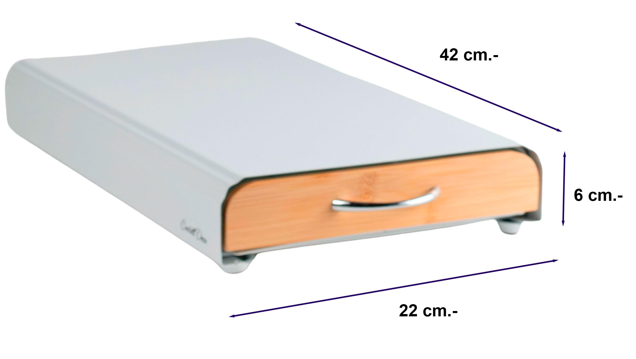 Cajón Cafe Soporte Organizador compatible con Capsulas Nespresso, 100% Metal y Madera, Capacidad 50x, Para almacenar dispensador Capsulas de Café. (Bambu)