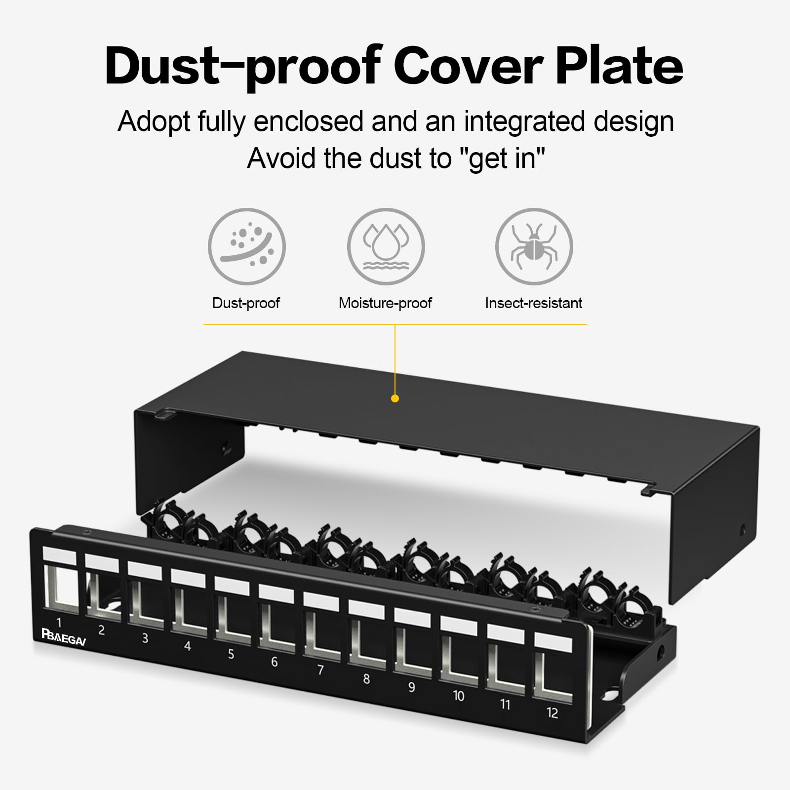 Patchpanel 12 Port 1U UTP/STP Blank Keystone Patch Panel Compatible with LC/SC/ST/FC/USB/HDMI Keystone Jack for Desk Mount Home Ethernet Termination Box (1U 12 Port)