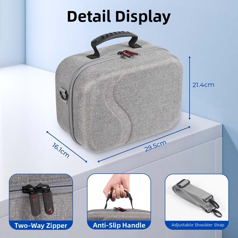 Custodia Protettiva per vr con Scomparto Accessori Nero Custodia(Gray)