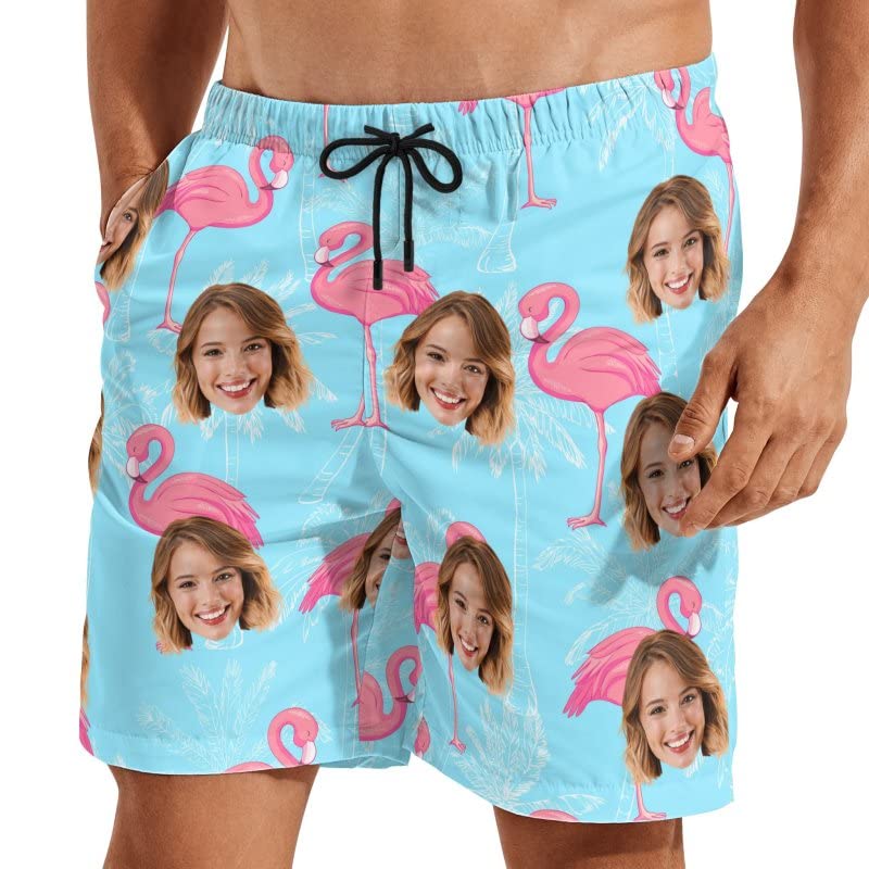 Custom Photo Swim Shorts with Faces Personalized Gifts for Mens Swim Trunks Customized Picture Beach Board Short2