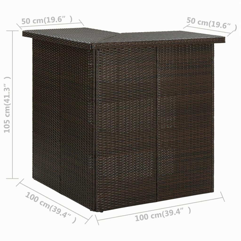 vidaXL Meuble de Bar de Jardin 4 pcs avec Coussins Salon de Jardin Table et Tabourets de Bistrot Patio Terrasse Extérieur Résine Tressée Marron