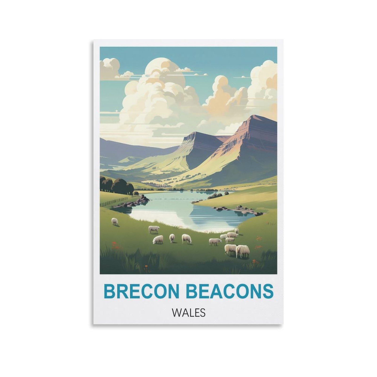EZMLFA 5D Diamond Painting Kits,Brecon Beacons Waless,Diamond Painting Kits for Beginners Round Full Drill Painting with Diamonds Gem Art for Home Wall Decor 40x50cm