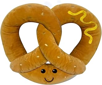 Giftable World Pet Plush Pet Toy Fruits, Cupcakes, Ice Creams, Mug with Squeaker Dog Chew Toy (8" Corn Dog & Pretzel)