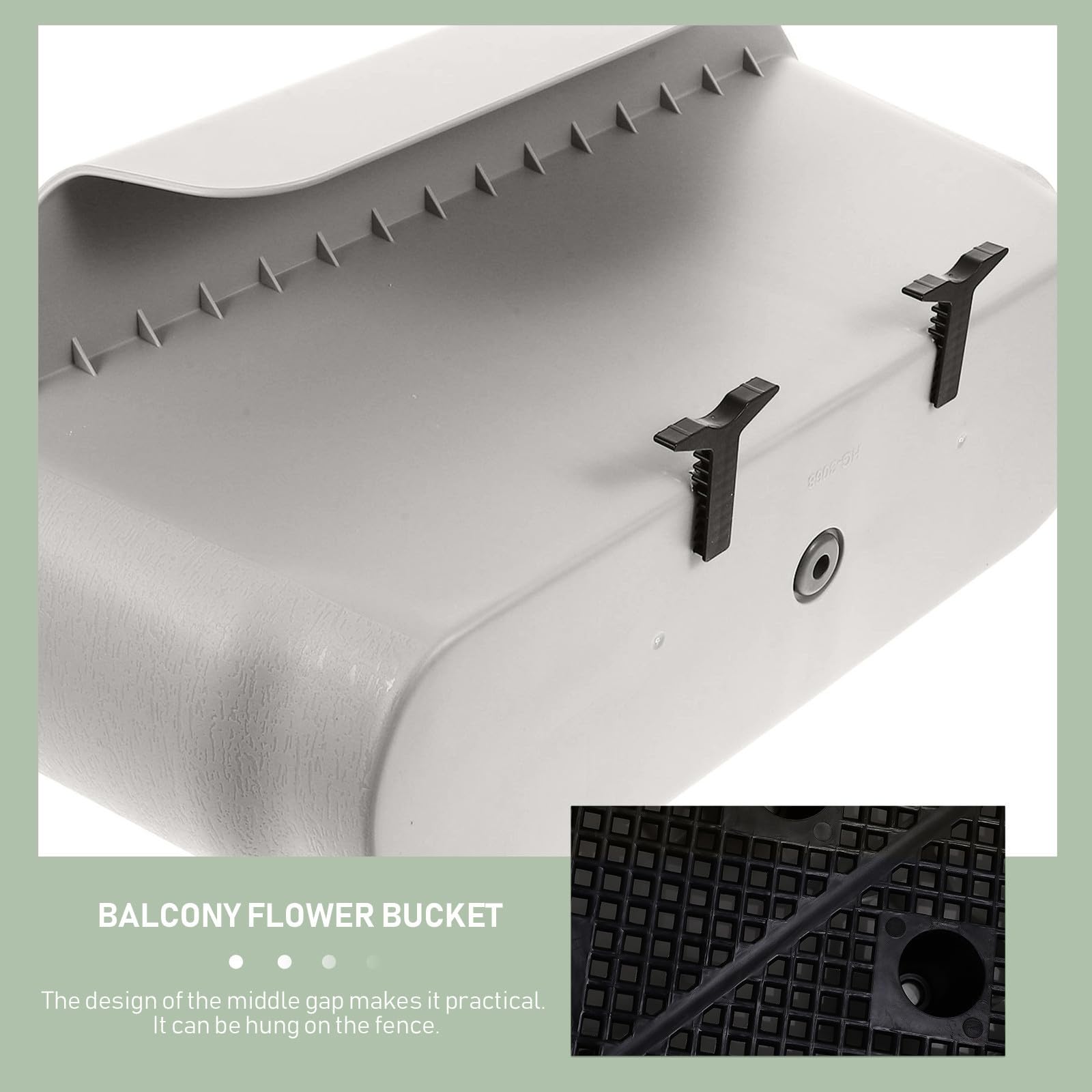 Jardinière Suspendue Pot de Fleurs en Plastique Blanc pour Balcon Design Robuste avec Fente Médiane pour Jardin et Restaurant