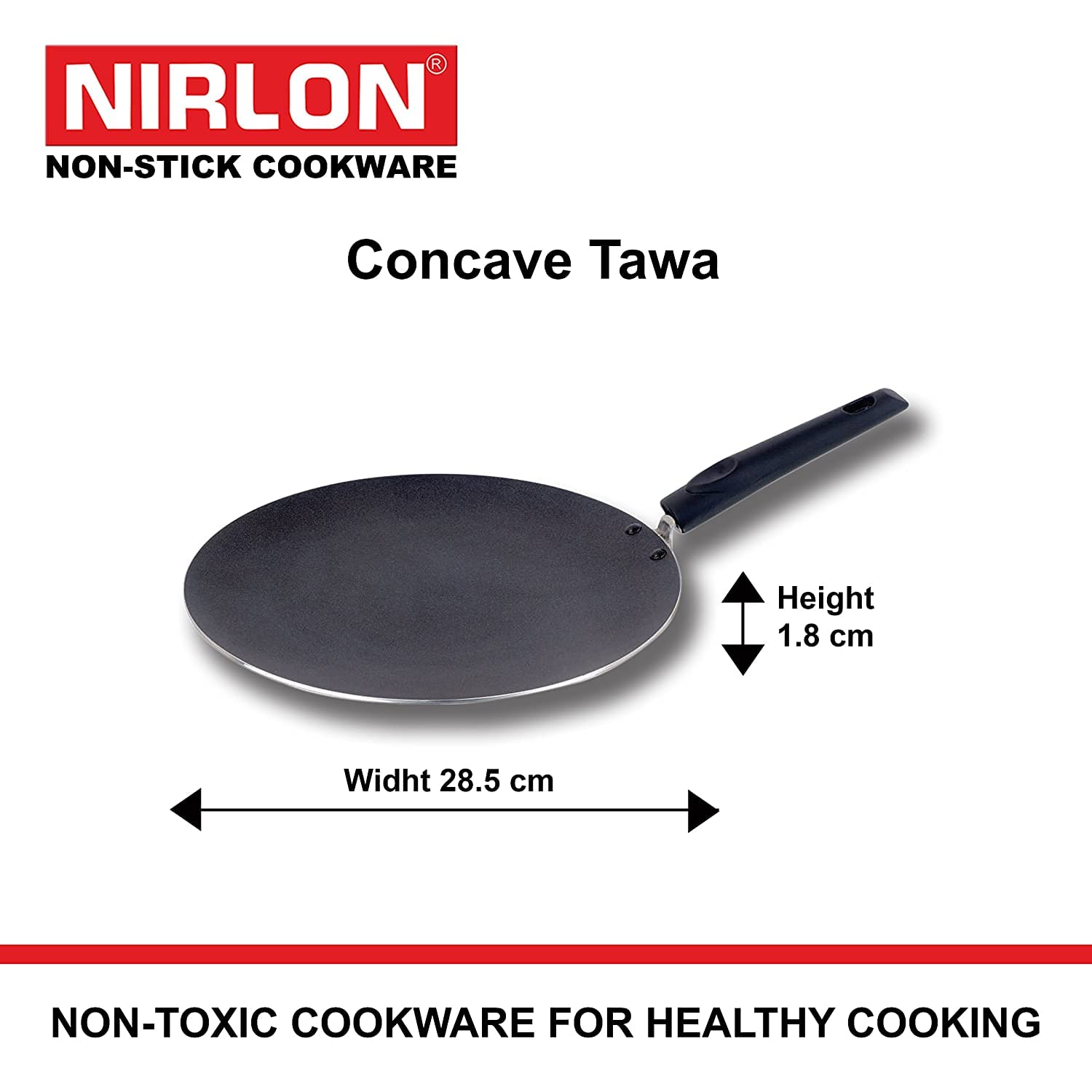 NIRLON Non-Stick CONCAVE Griddle TAWA 28.5 cm Pans & Tawas