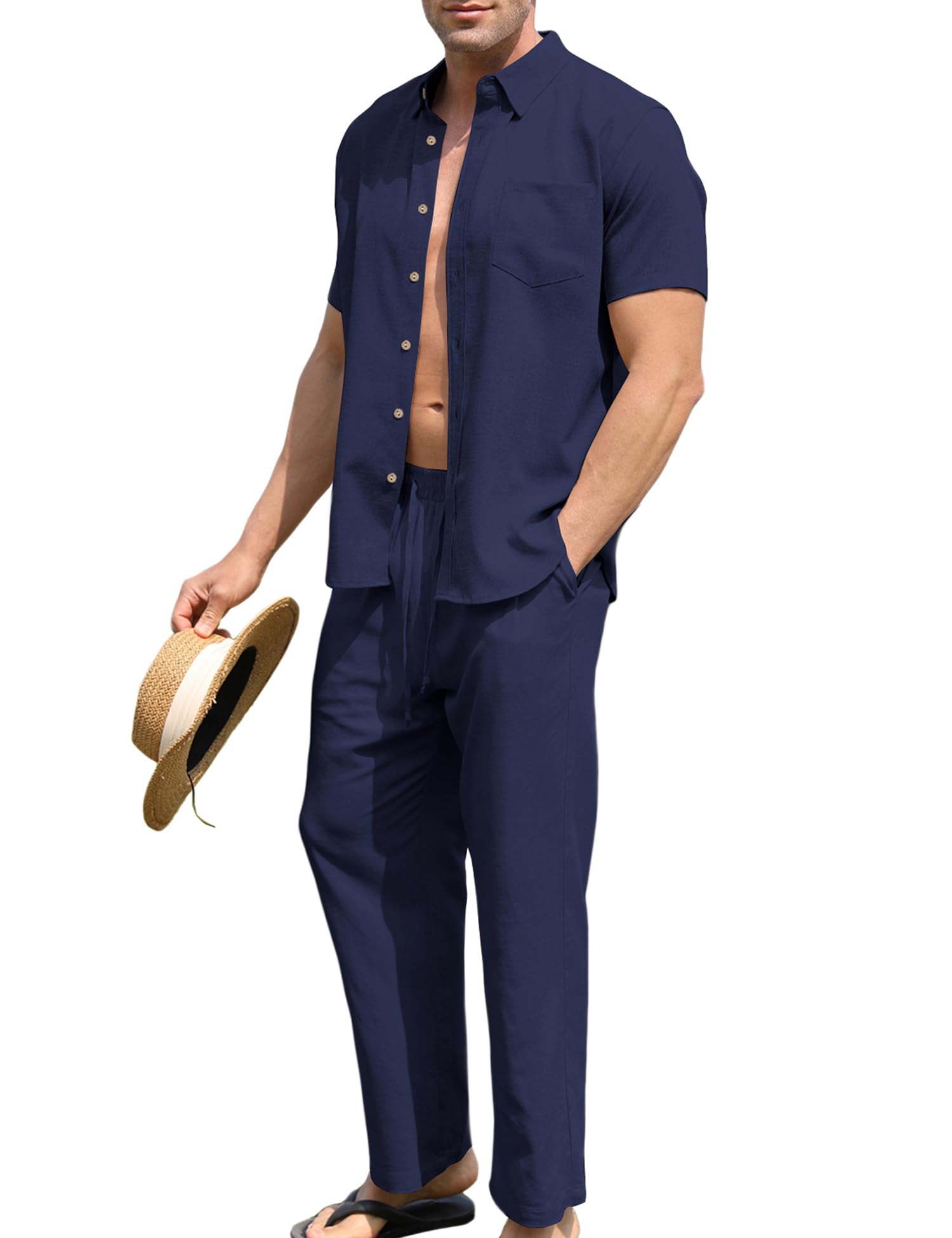 URRU Mens 2 Piece Outfits tenue homme Homme (lot de 2)