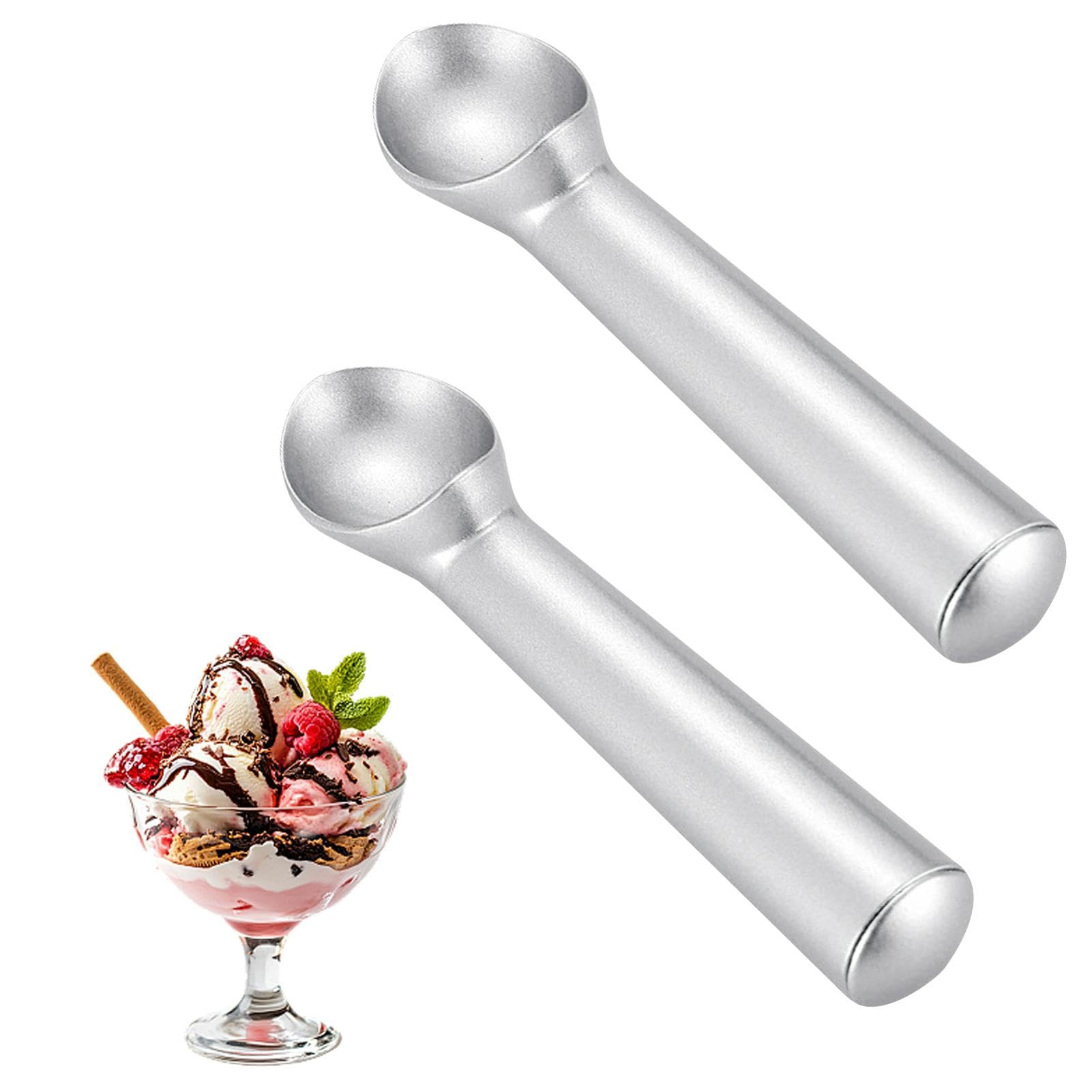 2 PCS Ice Cream Scoops – 7.1" Non-Stick Aluminum Alloy, Heavy Duty Anti-Freeze Handle, Easy Grip Design for Hard Ice Cream, Gelato, Sorbet, and Ice Cream Scoop with Release