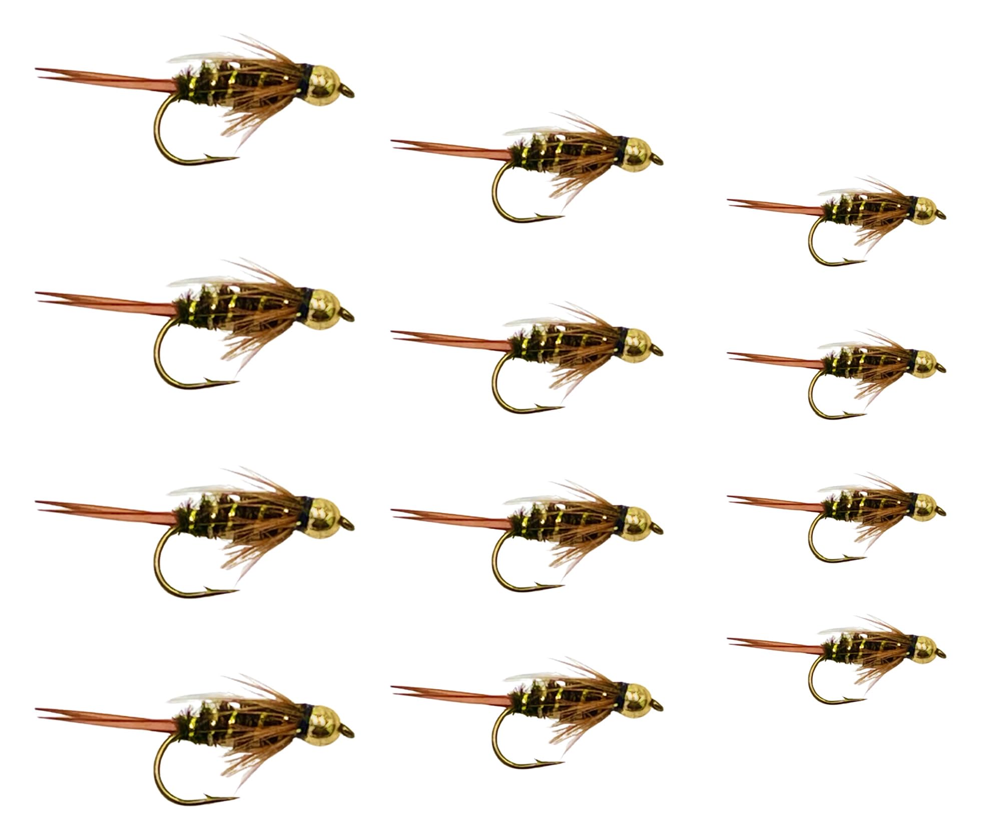 Feeder Creek Bead Head Prince Nymph | Nymphs for Fly Fishing | Flies for Fly Fishing | 12pc Nymph Flies for Trout Fishing | 3 Size Fly Fishing