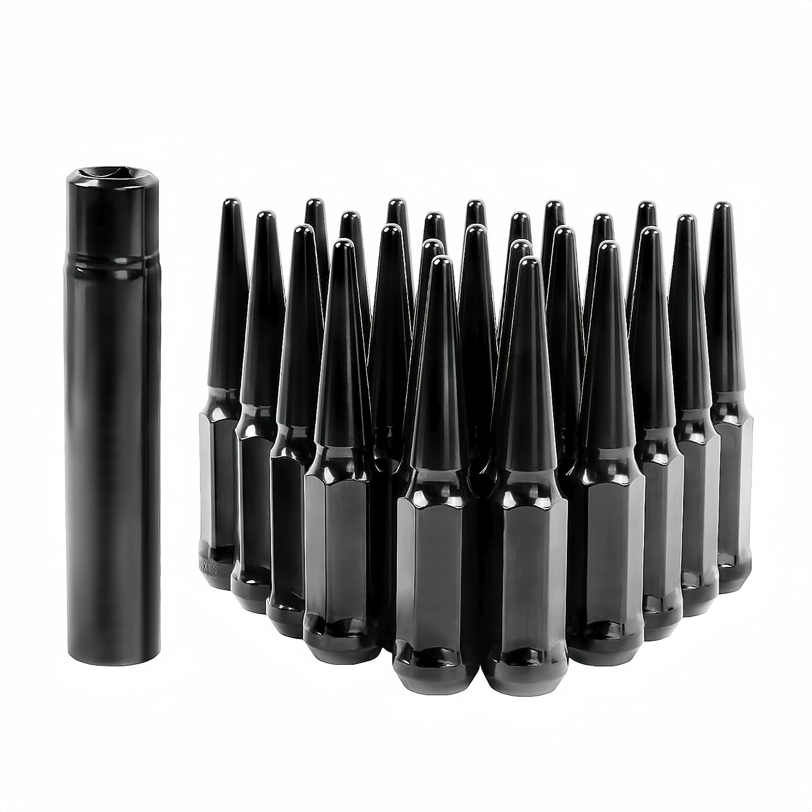 Photo 1 of M14x1.5 Spike Lug Nuts 20pcs Black Lug Nuts Compatible with Camaro Corvette Impala