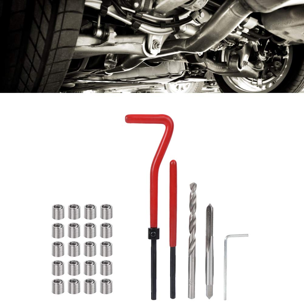 TANIQIACA 25Pcs M5 Thread Repair Insert Kit with Transparent Plastic Box for Efficient Machinery Maintenance and Thread Restoration