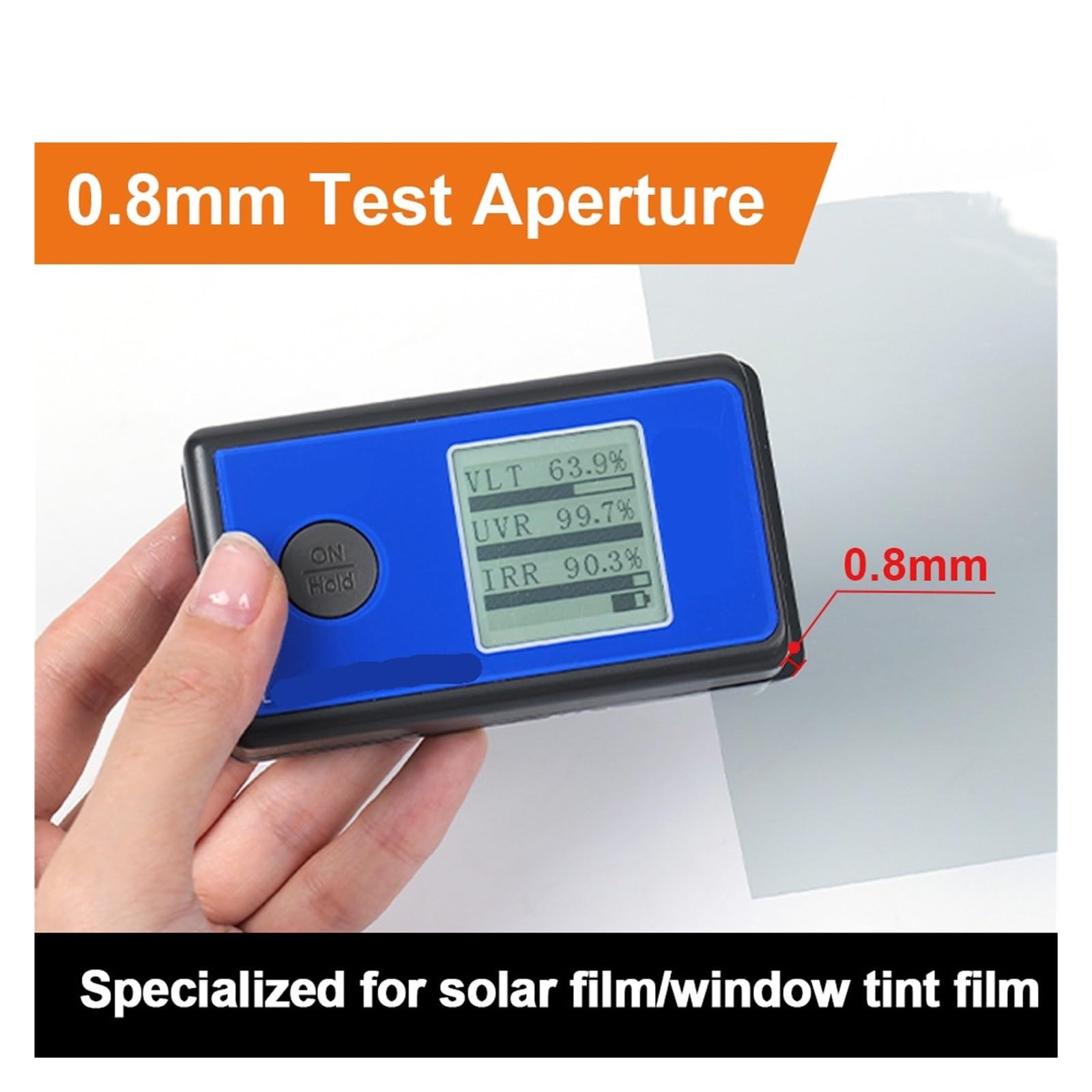 kolorymetr, Miernik odcienia okien Tester folii słonecznej UV 365nm IR 1400nm VLT Wysoka precyzja Mały rozmiar(160A)