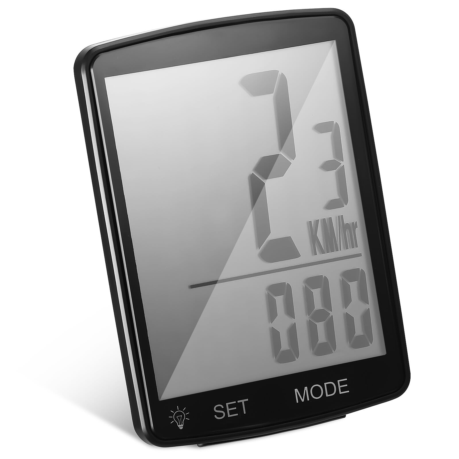 Housoutil Contachilometri per Bicicletta Wireless Compatto e Leggero in ABS e Pmma con Display LCD per Uso Ciclistico Nero