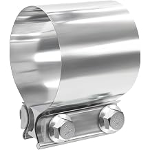 2.25 inch Exhaust Clamps, Muffler Clamp for Pipes1pcs | Exhaust Band Clamps for 2.25" OD Straight Pipes, Mufflers, Catalytic Converters 304 Stainless Steel