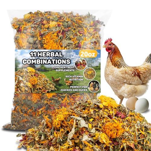 Image of MAQIHAN 20oz Chicken Nesting Herbs - Dried Poultry Herbs for Coop Boxes | Natural Bedding Decor for Hens, Ducks, Laying Areas, Box Pads, Habitat Refresher, Winter Supplies, Vacuum Packed
