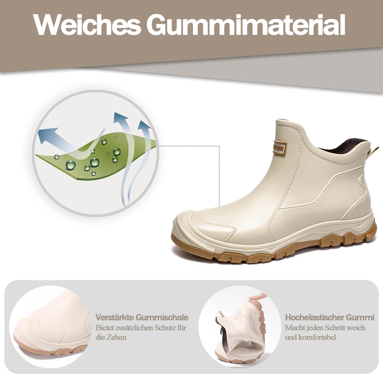 Gummistiefel Herren,Gummistiefel Damen Kurze,Halbhoch Stylische Boots Wasserdicht rutschfest Geeignet Regentag Rutschiger Boden Gartenschuhe 38-46EU