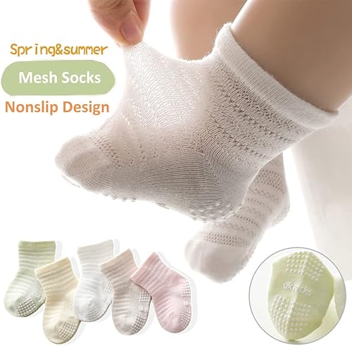 Miniatura 5 de SUITBOY Baby Girls Socks Toddlers Ruffle Socks Frilly Socks for Toddler Girls Baby Nonslip Cotton Socks with Grips