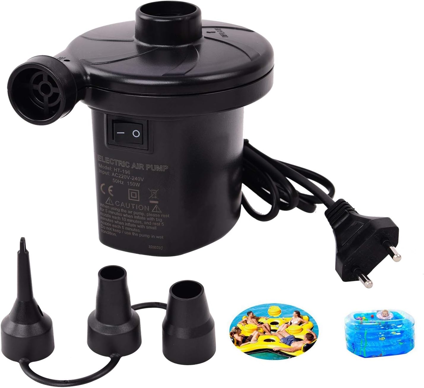 Electric Air Bed Pump Quickly Inflates, AC DC Inflator